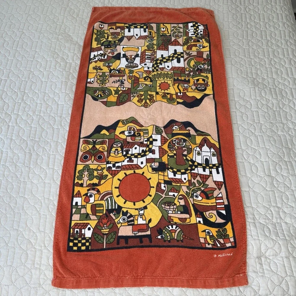 Vintage Hilasal Cotton Towel Fernando LA Palma Design Sheet Hand Mat El Salvador